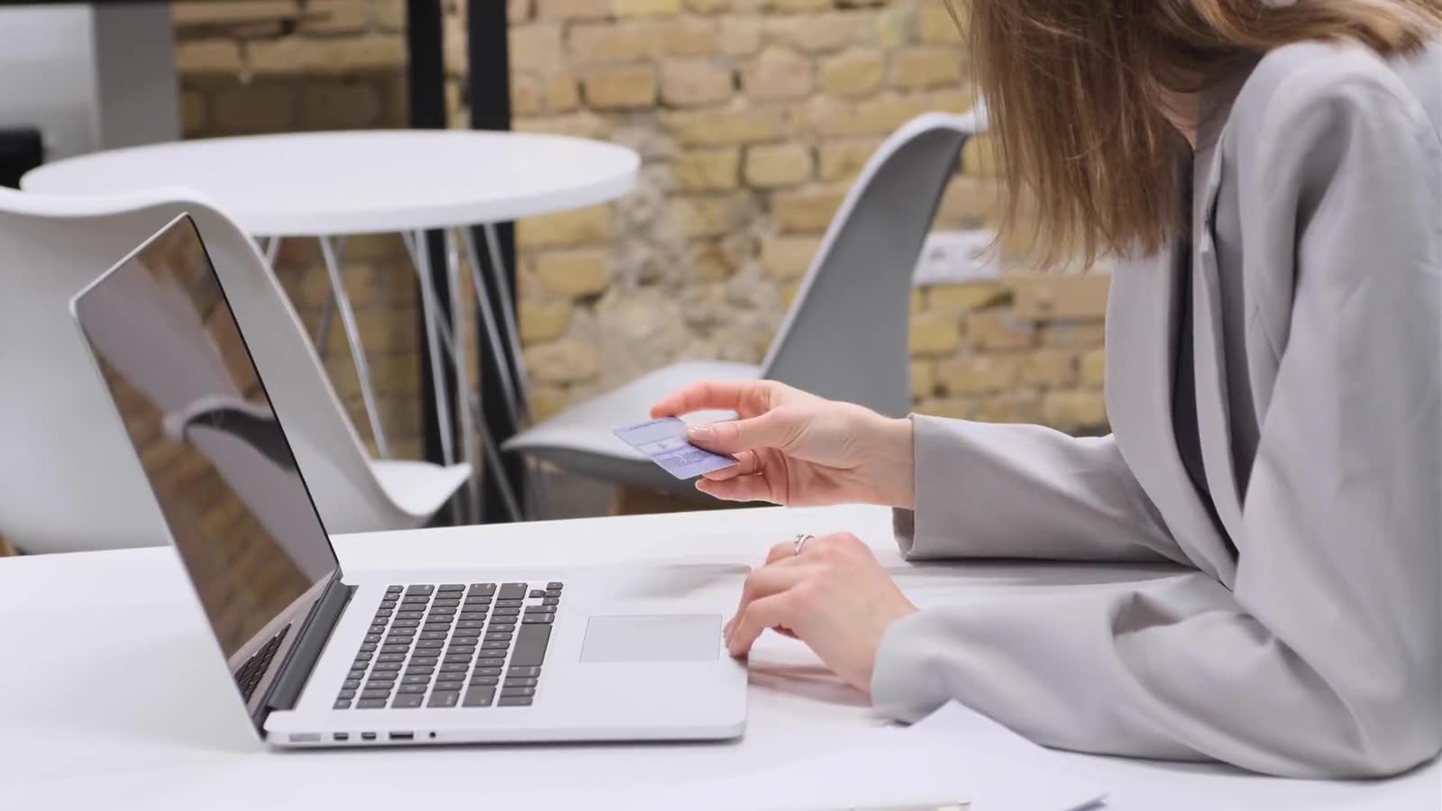 A customer entering their card details to pay online